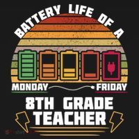 Battery Life Of A 8th Grade Teacher Funny Funny Gift Ornament thumb 1
