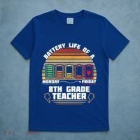 Battery Life Of A 8th Grade Teacher Funny Funny Gift T-Shirt thumb 5