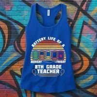 Battery Life Of A 8th Grade Teacher Funny Funny Gift Women's Tank Top thumb 3
