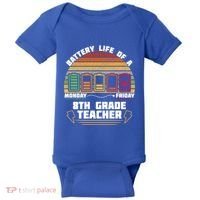 Battery Life Of A 8th Grade Teacher Funny Funny Gift Baby Bodysuit thumb 0