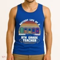 Battery Life Of A 8th Grade Teacher Funny Funny Gift Tank Top thumb 3