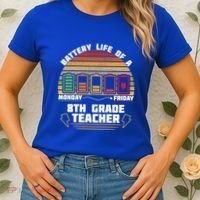 Battery Life Of A 8th Grade Teacher Funny Funny Gift Women's T-Shirt thumb 2