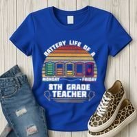 Battery Life Of A 8th Grade Teacher Funny Funny Gift Women's T-Shirt thumb 3