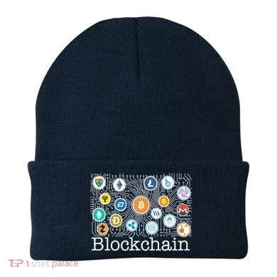 Blockchain Cryptocurrency Logos Beanie