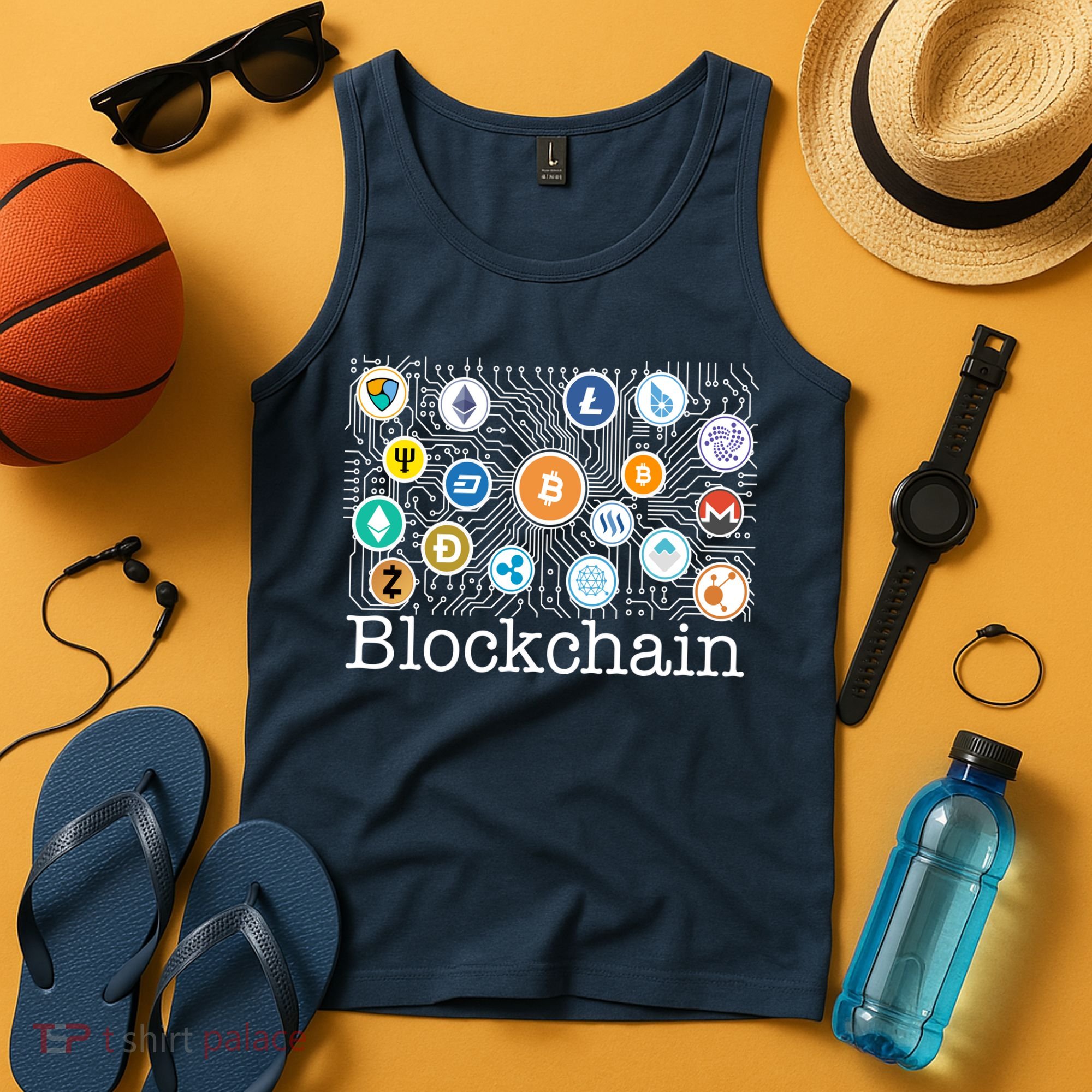 Blockchain Cryptocurrency Logos Tank Top