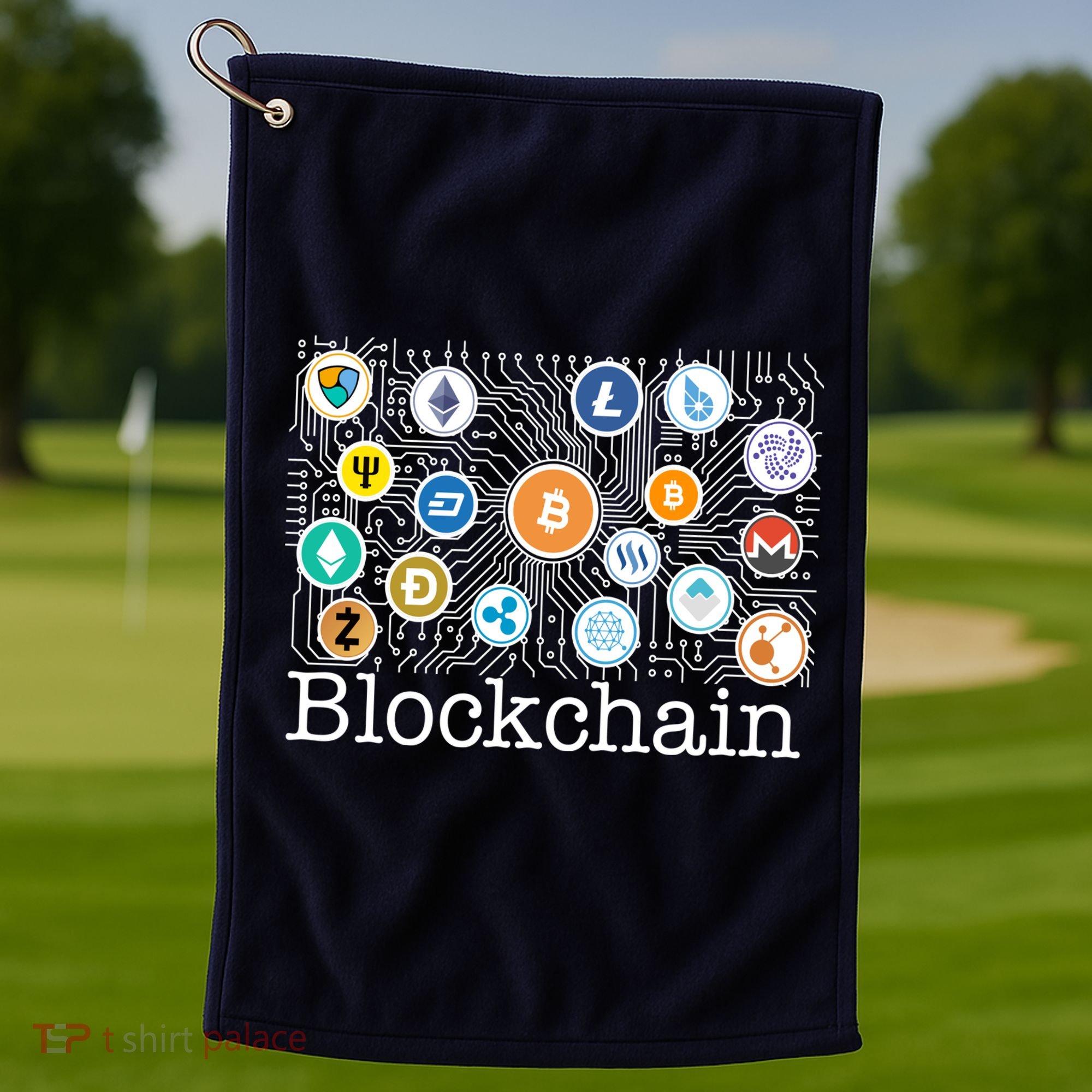 Blockchain Cryptocurrency Logos Golf Towel