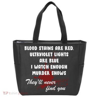 Blood Stains Are Red Ultraviolet Lights Are Blue Tote Bag