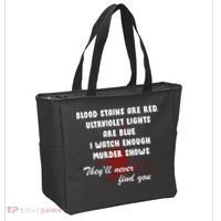Blood Stains Are Red Ultraviolet Lights Are Blue Tote Bag thumb 2