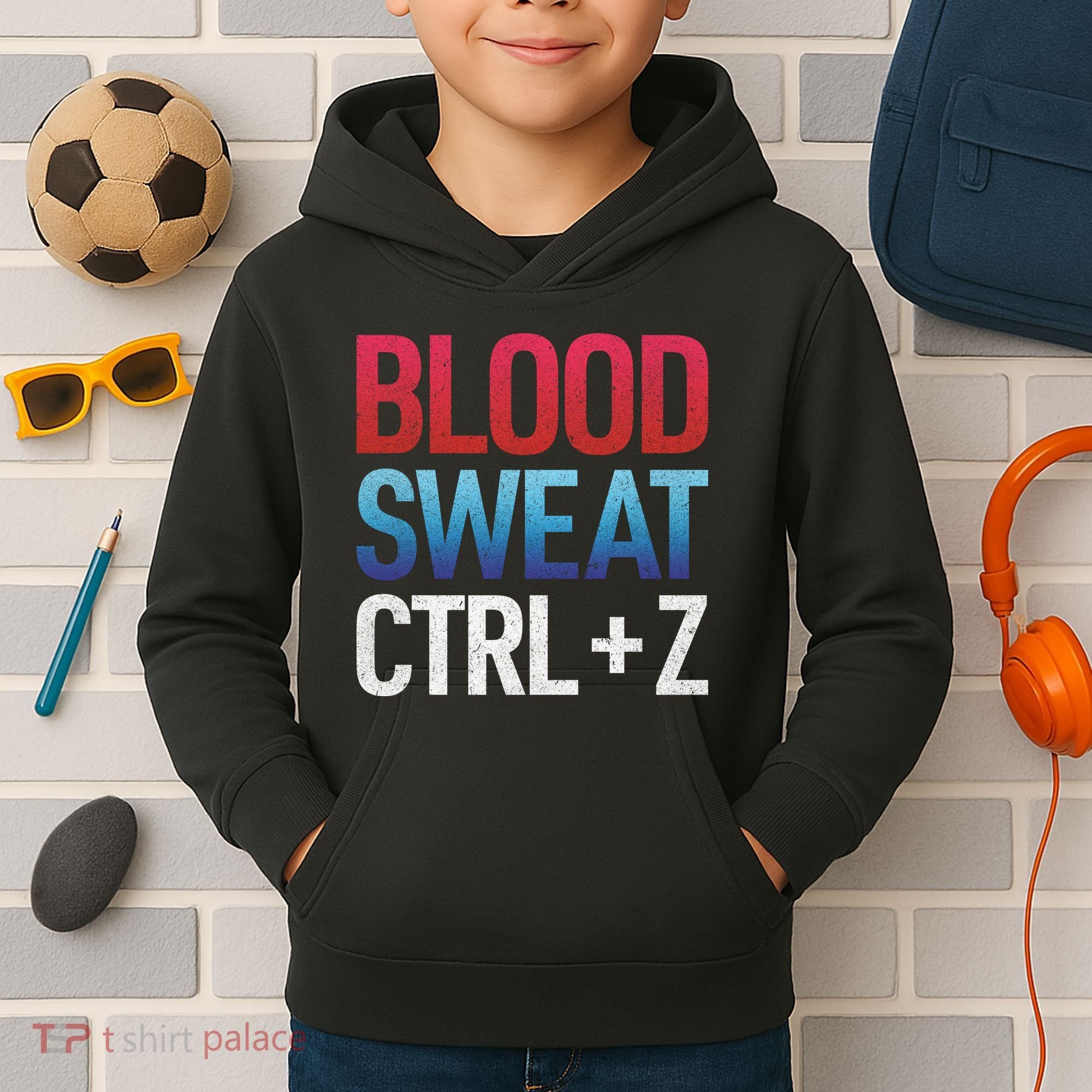 Blood Sweat Ctrl Z Kids Hoodie