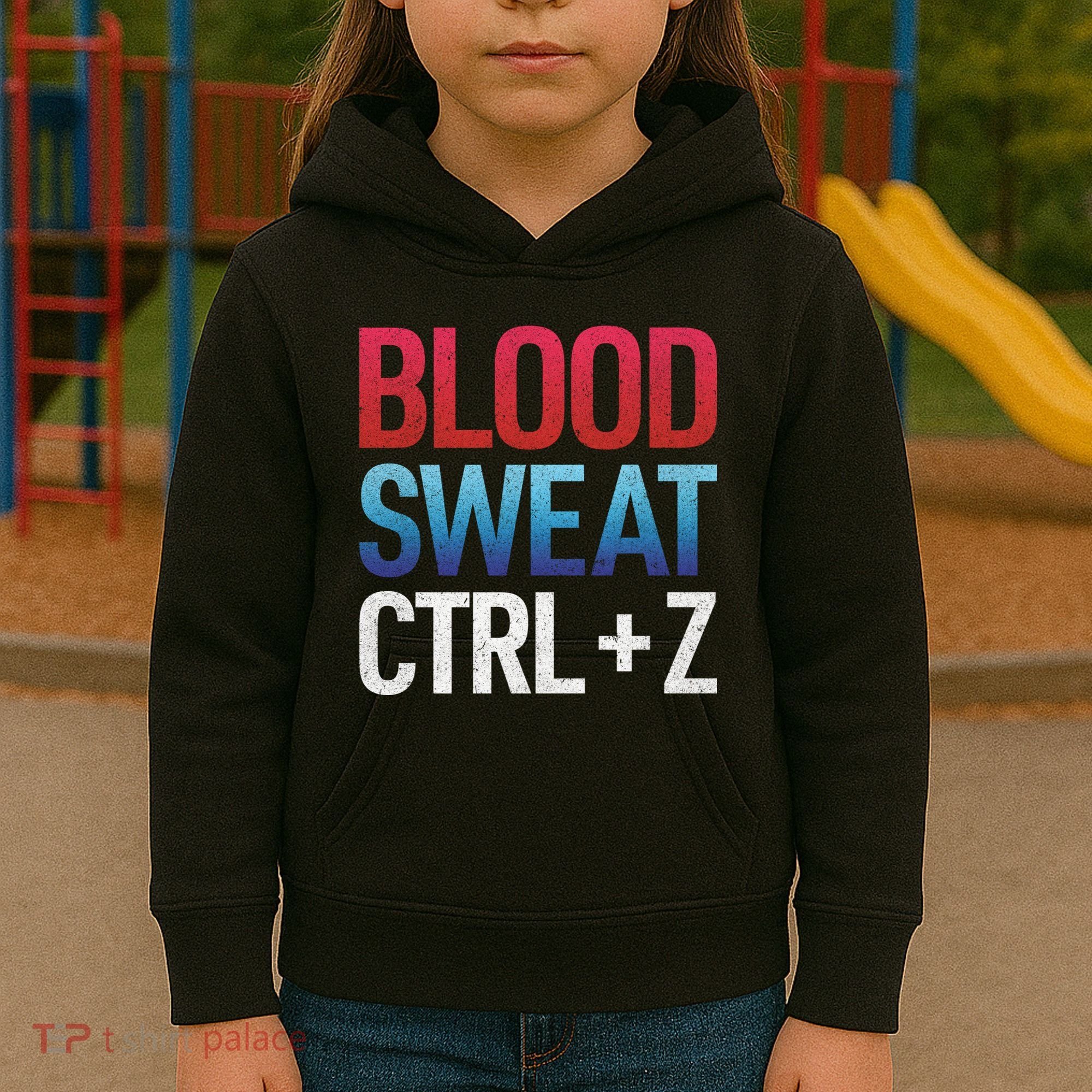 Blood Sweat Ctrl Z Kids Hoodie