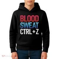 Blood Sweat Ctrl Z Kids Hoodie thumb 4