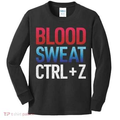 Blood Sweat Ctrl Z Kids Long Sleeve Shirt