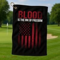 Blood The Ink of Freedom Golf Towel thumb 1
