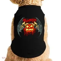 Bloody Bat Pumpkin Halloween Doggie Tank thumb 0