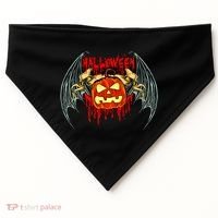 Bloody Bat Pumpkin Halloween USA-Made Doggie Bandana thumb 0