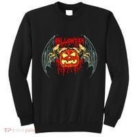 Bloody Bat Pumpkin Halloween Sweatshirt thumb 0