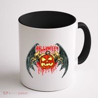 Bloody Bat Pumpkin Halloween Coffee Mug thumb 1