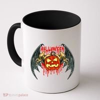 Bloody Bat Pumpkin Halloween Coffee Mug thumb 0