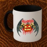 Bloody Bat Pumpkin Halloween Coffee Mug thumb 2