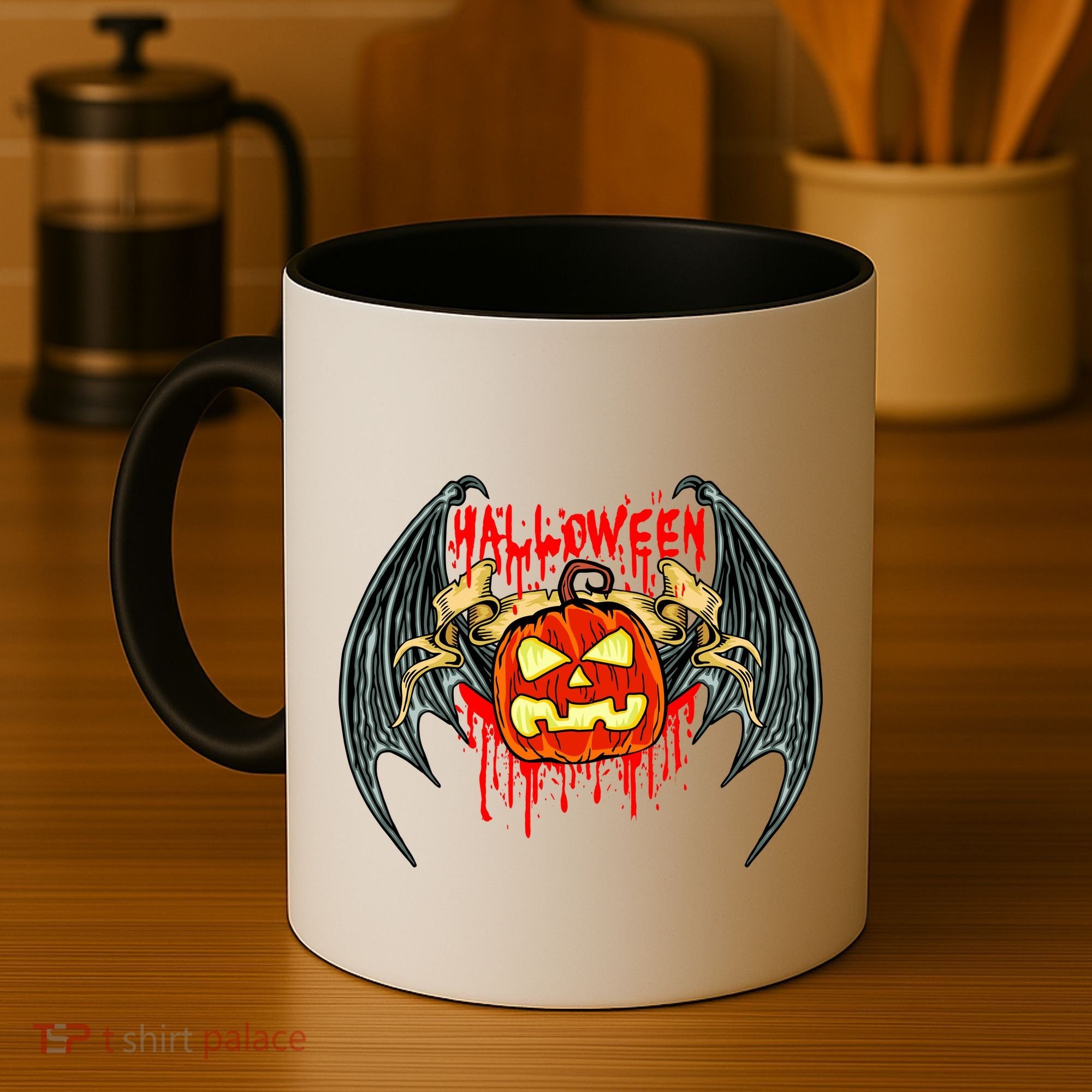 Bloody Bat Pumpkin Halloween Coffee Mug
