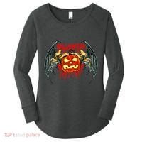 Bloody Bat Pumpkin Halloween Women's Perfect Tri Tunic Long Sleeve Shirt thumb 0