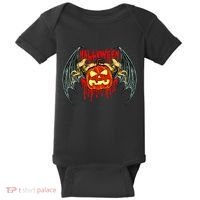 Bloody Bat Pumpkin Halloween Baby Bodysuit thumb 0