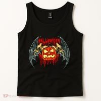 Bloody Bat Pumpkin Halloween Tank Top thumb 2