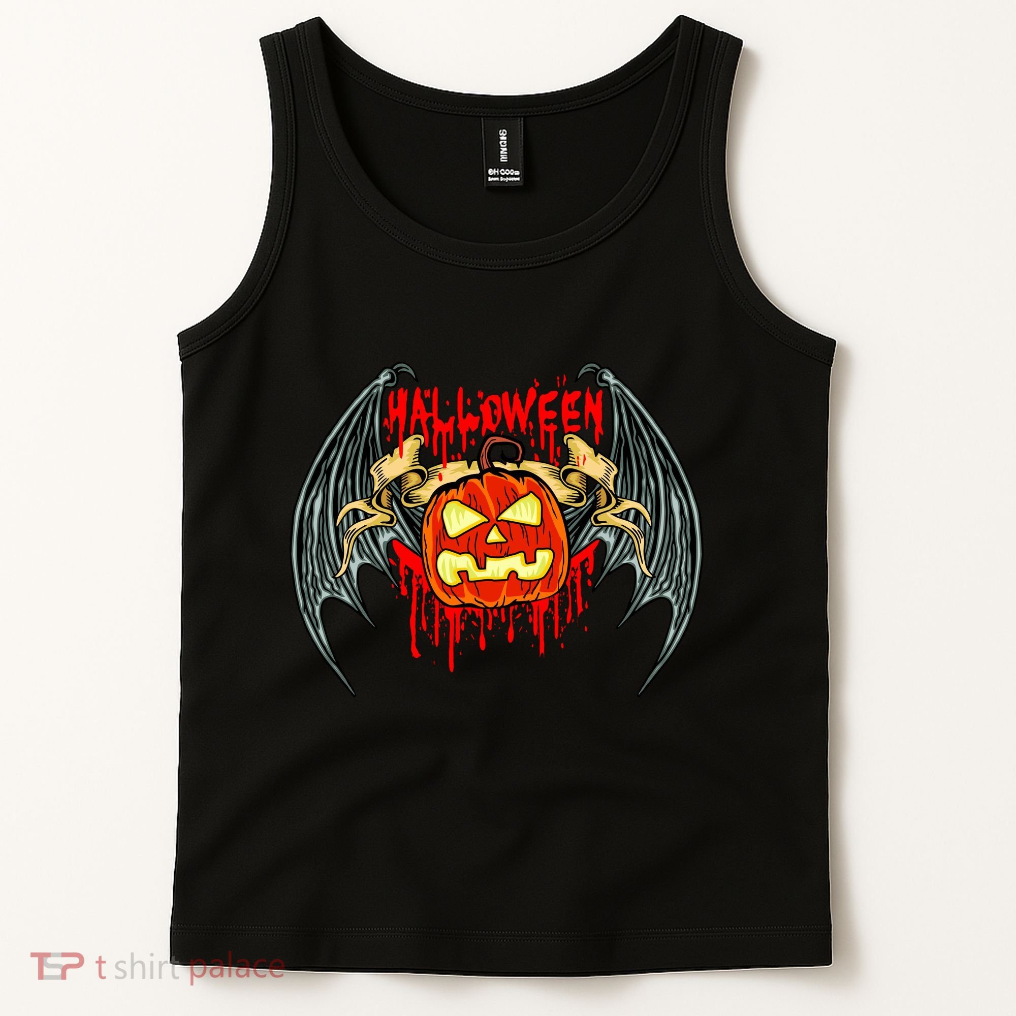 Bloody Bat Pumpkin Halloween Tank Top