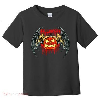 Bloody Bat Pumpkin Halloween Toddler T-Shirt