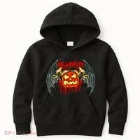 Bloody Bat Pumpkin Halloween Kids Hoodie thumb 0