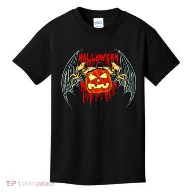 Bloody Bat Pumpkin Halloween Kids T-Shirt