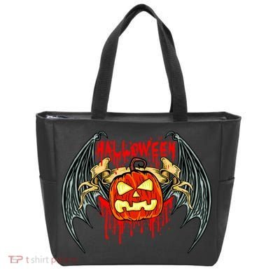 Bloody Bat Pumpkin Halloween Tote Bag