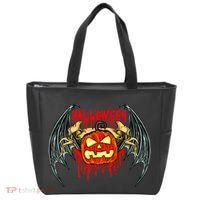 Bloody Bat Pumpkin Halloween Tote Bag thumb 0