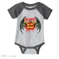 Bloody Bat Pumpkin Halloween Infant Baby Jersey Bodysuit thumb 0