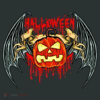 Bloody Bat Pumpkin Halloween Infant Baby Jersey Bodysuit thumb 2