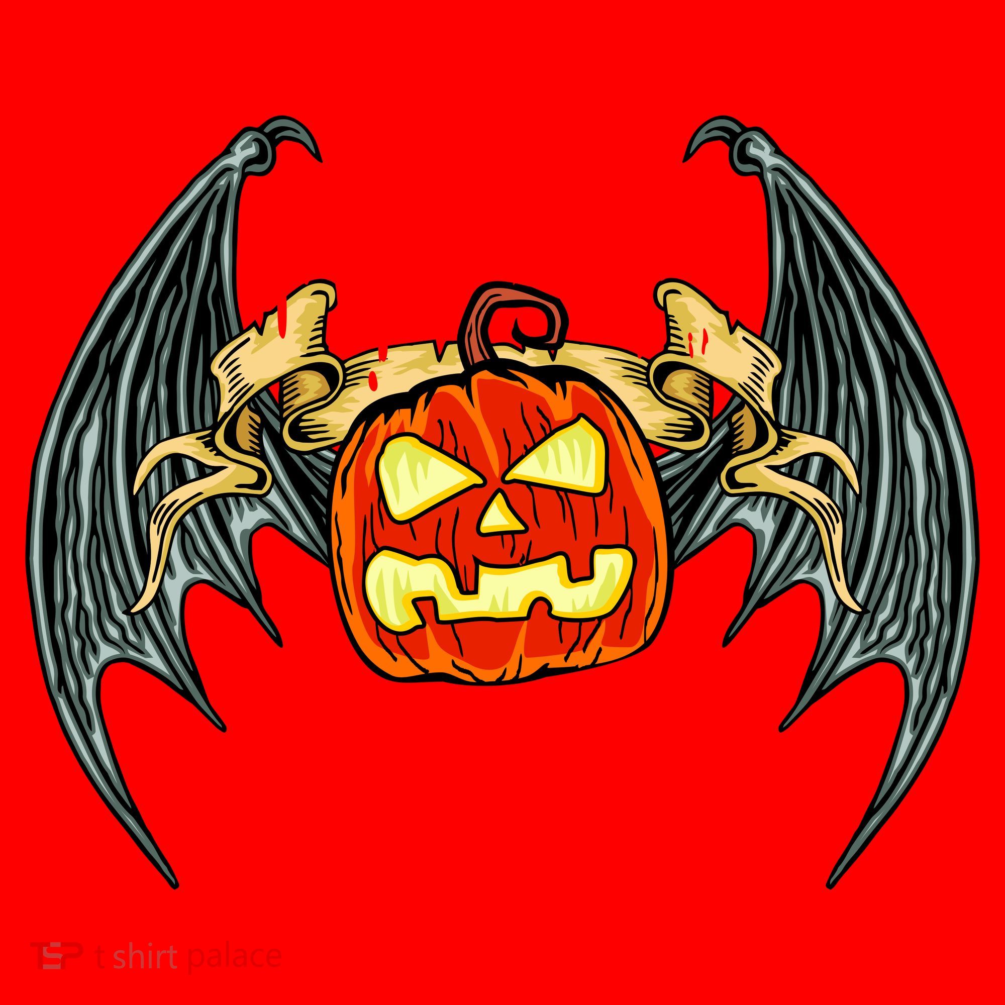 Bloody Bat Pumpkin Halloween Santa Hat