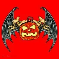 Bloody Bat Pumpkin Halloween Santa Hat thumb 1