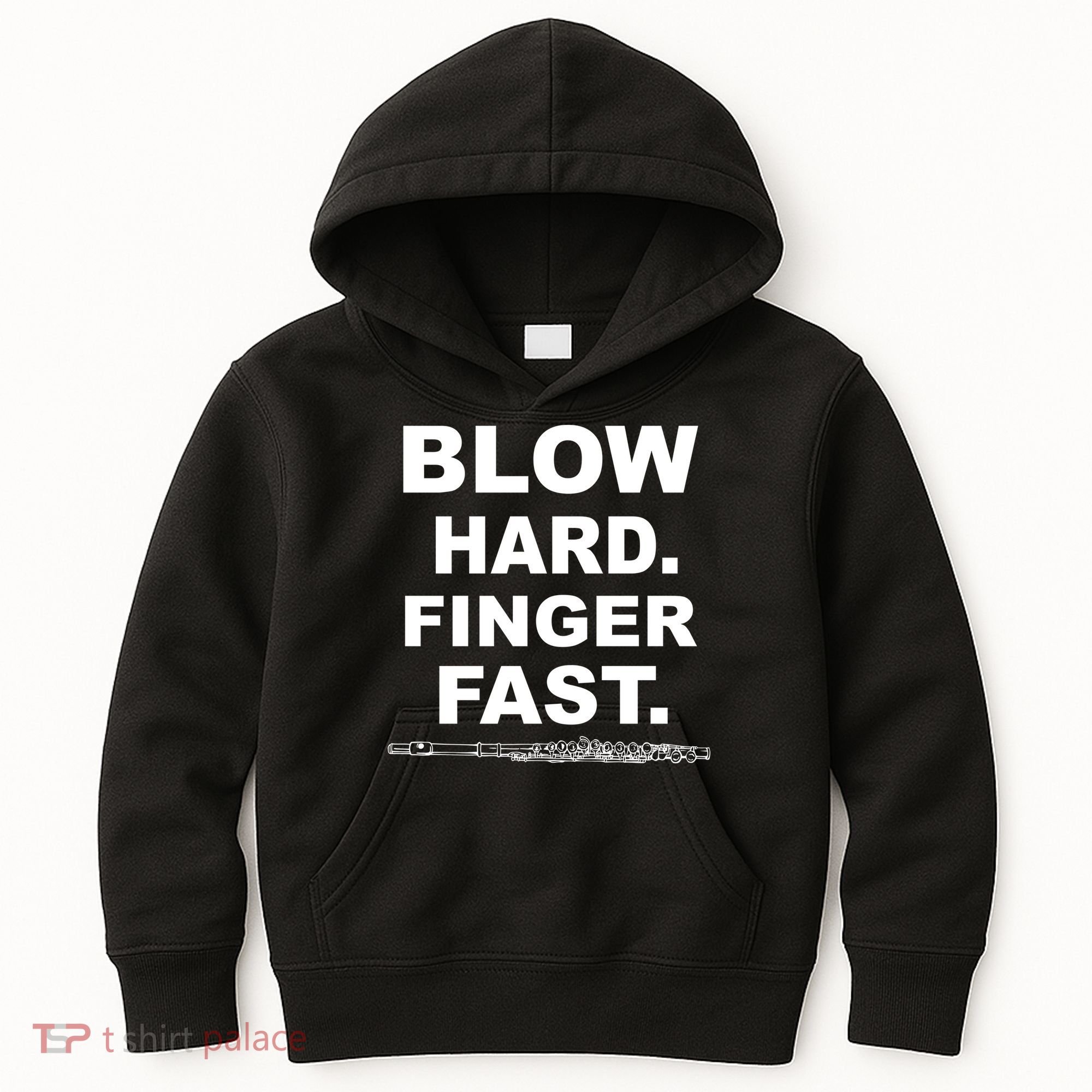 Blow Hard Finger Fast Flute Kids Hoodie