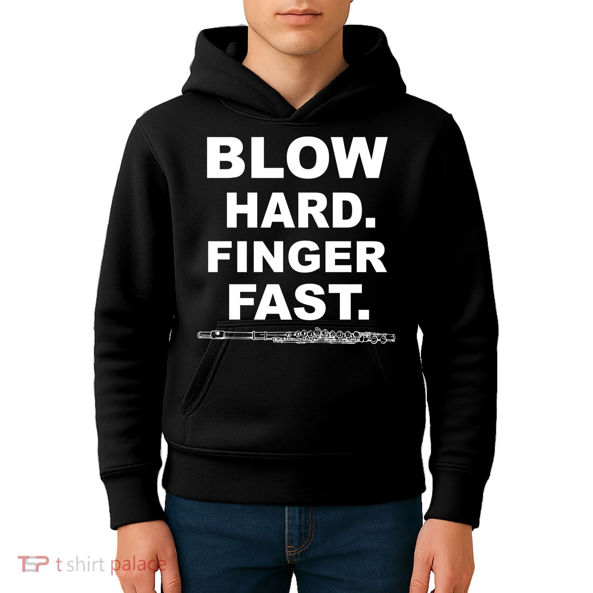 Blow Hard Finger Fast Flute Kids Hoodie