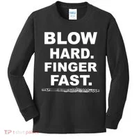 Blow Hard Finger Fast Flute Kids Long Sleeve Shirt thumb 0