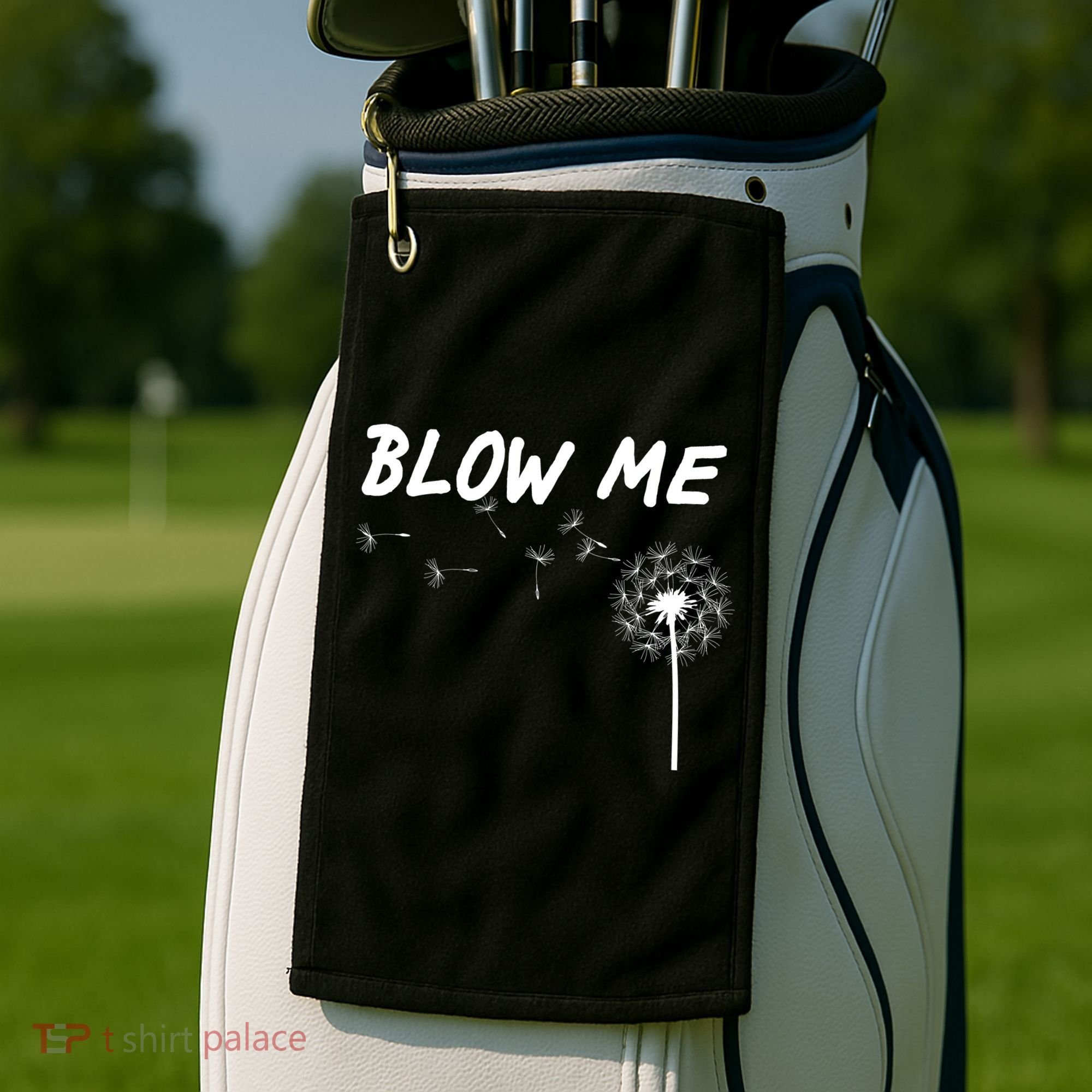 Blow Me Dandelion Golf Towel