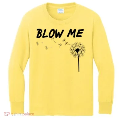 Blow Me Dandelion Kids Long Sleeve Shirt