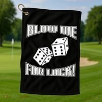 Blow Me For Luck Golf Towel thumb 1