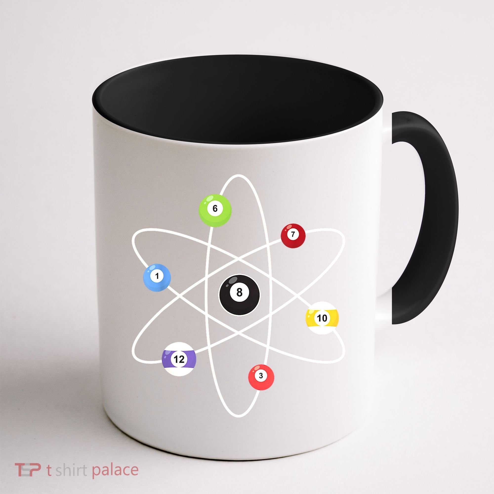 Billiard Lover Pool Player Game Sports Gift Cue Ball Atoms Coffee Mug