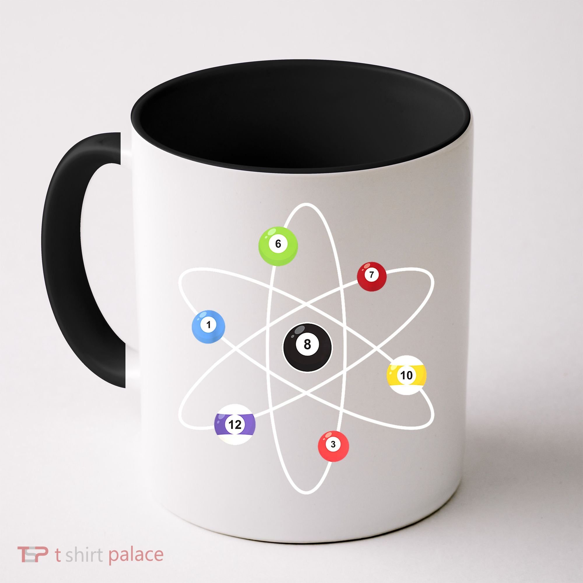 Billiard Lover Pool Player Game Sports Gift Cue Ball Atoms Coffee Mug