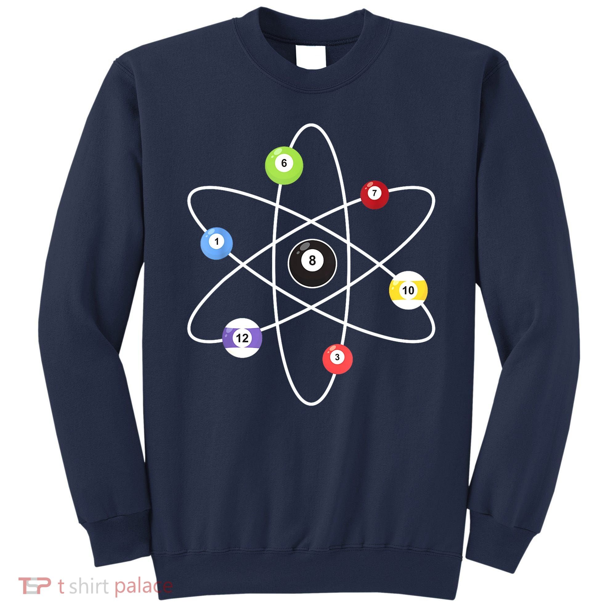 Billiard Lover Pool Player Game Sports Gift Cue Ball Atoms Sweatshirt