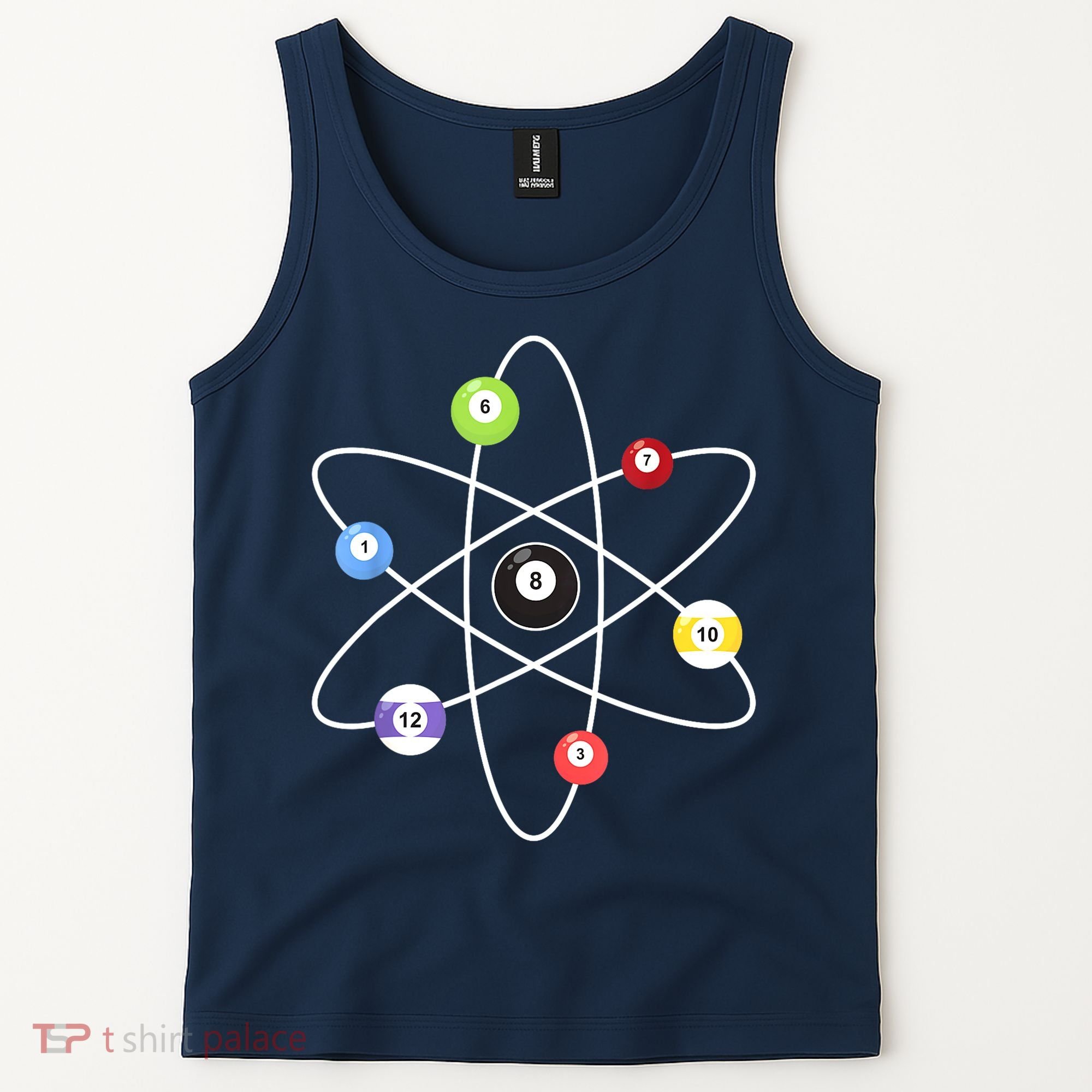 Billiard Lover Pool Player Game Sports Gift Cue Ball Atoms Tank Top