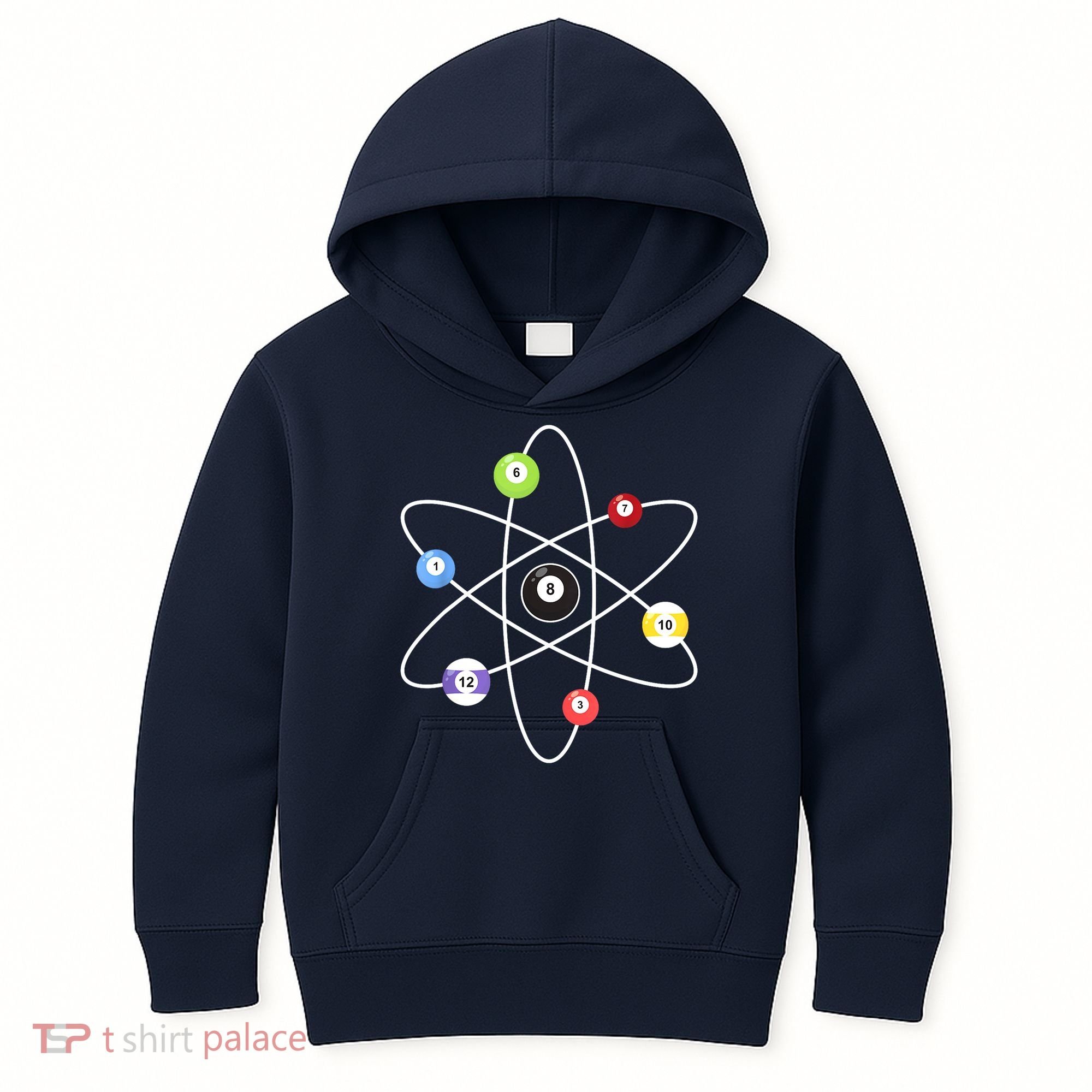 Billiard Lover Pool Player Game Sports Gift Cue Ball Atoms Kids Hoodie