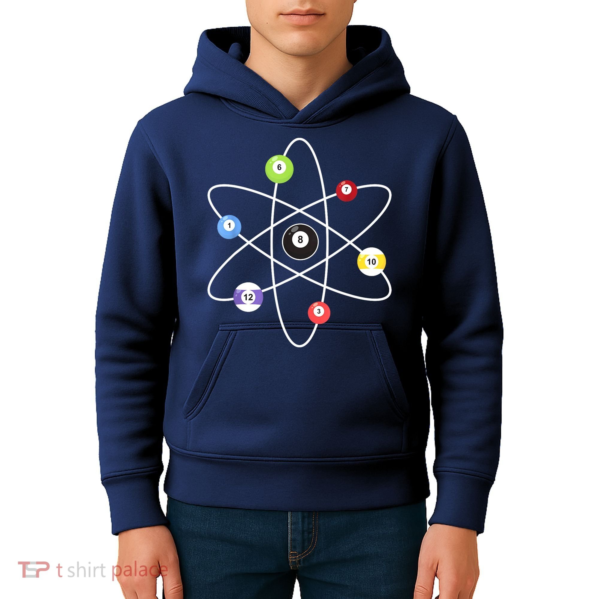 Billiard Lover Pool Player Game Sports Gift Cue Ball Atoms Kids Hoodie