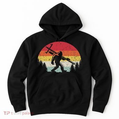 Bigfoot Lineman Power Electrician Funny Sasquatch Lineworker Hoodie